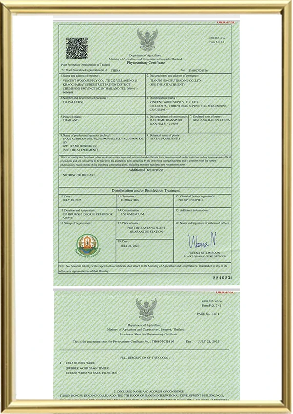 Pilates Wood Import Certificate
