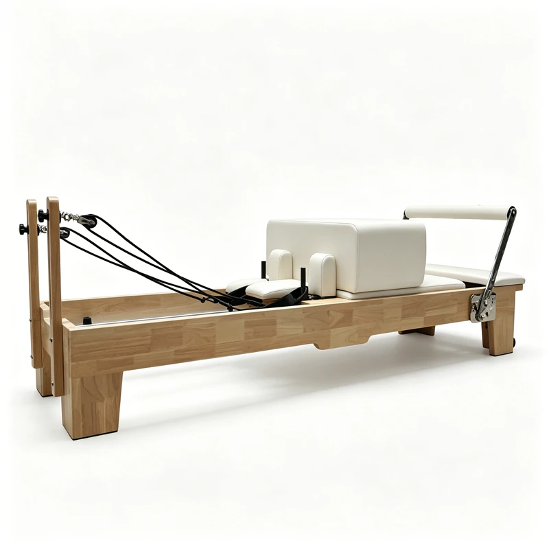 MJD-M101A Oak Wood Pilates Reformer with Wood Leg