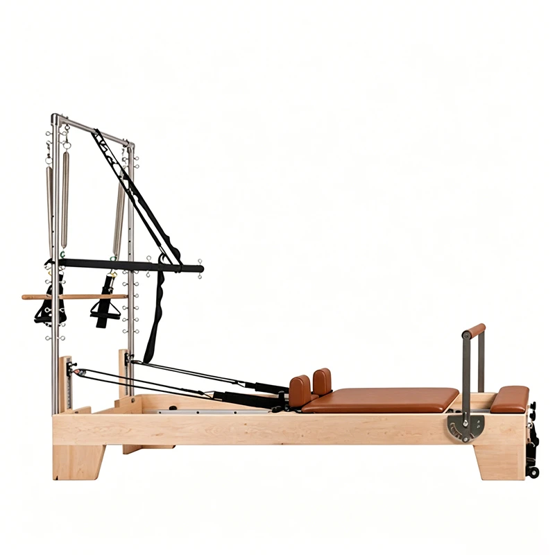 MJD-W23A Studio Maple Wood Pilates Reformer with Half Tower