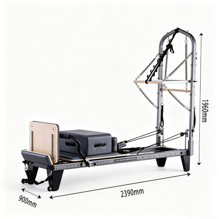 MJD-W45 Aluminum Pilates Reformer with Half Tower Full-track