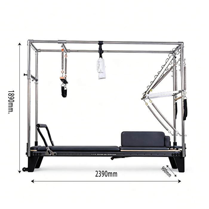 MJD-W54 Full Track Aluminum 3-in-1 Pilates Black Reformer Machine